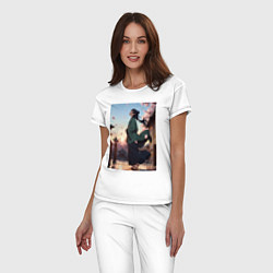 Пижама хлопковая женская Монолог фармацевта Маомао во дворце, цвет: белый — фото 2