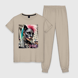Женская пижама Девушка кошка - панк не умер