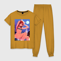 Пижама хлопковая женская Волчица и пряности Холо waifu, цвет: горчичный
