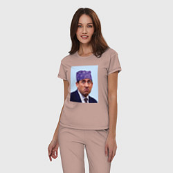 Пижама хлопковая женская Michael Scott - Prison mike the office meme, цвет: пыльно-розовый — фото 2