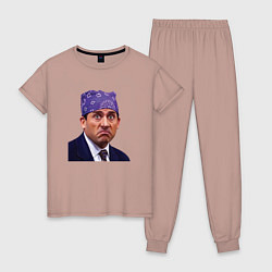 Пижама хлопковая женская Prison mike Michael Scott офис, цвет: пыльно-розовый