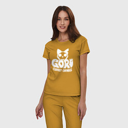 Пижама хлопковая женская Goro cuddly carnage logo, цвет: горчичный — фото 2