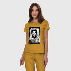 Пижама хлопковая женская Escobar in the jail, цвет: горчичный — фото 2