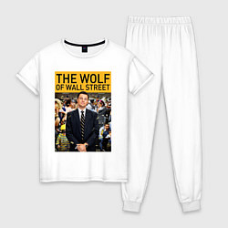 Пижама хлопковая женская The wolf of wall street - Leo, цвет: белый