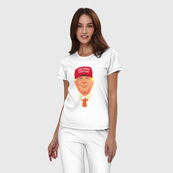 Пижама хлопковая женская Trump - America, цвет: белый — фото 2