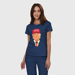 Пижама хлопковая женская Trump - America, цвет: тёмно-синий — фото 2