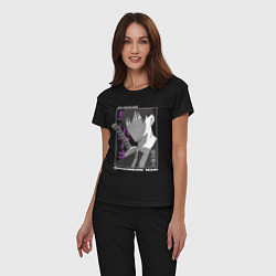 Пижама хлопковая женская Человек-бензопила Аки Хаякава Aki Hayakawa, цвет: черный — фото 2