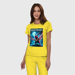 Пижама хлопковая женская Nightmare - terrible Pikachu neon glow, цвет: желтый — фото 2