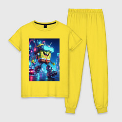 Женская пижама Cyber Sponge Bob - neon glow fantasy