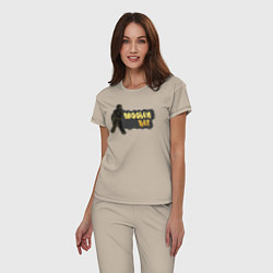 Пижама хлопковая женская Рэпер, цвет: миндальный — фото 2