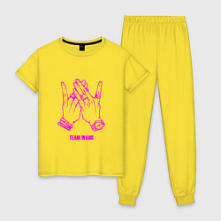 Пижама хлопковая женская Got7 team wang, цвет: желтый