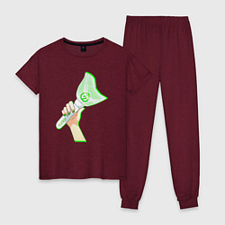 Пижама хлопковая женская Got7 лайтстик, цвет: меланж-бордовый