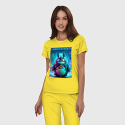 Пижама хлопковая женская Cyber Totoro - halloween fantasy, цвет: желтый — фото 2