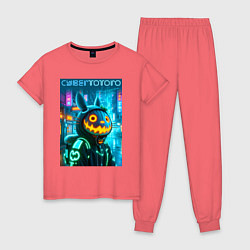 Женская пижама Totoro with a pumpkin head - halloween fantasy