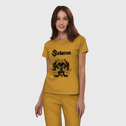 Пижама хлопковая женская Sabaton - rock dog, цвет: горчичный — фото 2