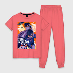 Пижама хлопковая женская Аясэ Кэн Такакура, цвет: коралловый