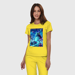 Пижама хлопковая женская Которо - коллаба мем, цвет: желтый — фото 2