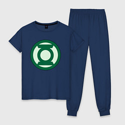 Пижама хлопковая женская Green lantern logo, цвет: тёмно-синий