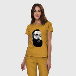 Пижама хлопковая женская James Harden, цвет: горчичный — фото 2