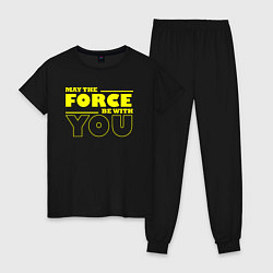 Пижама хлопковая женская May the force be with you Star wars, цвет: черный