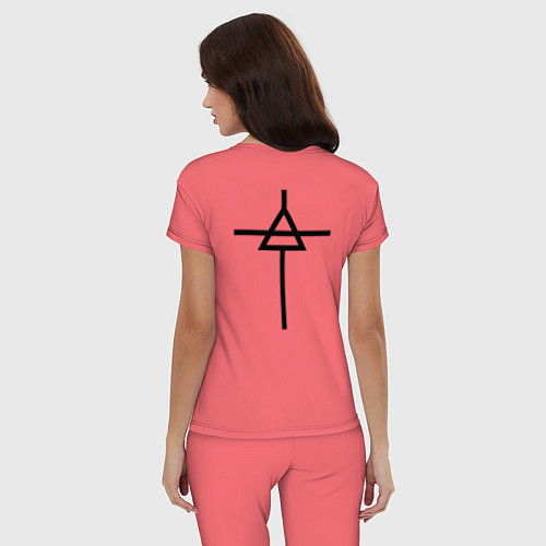 Женская пижама Лого 30 Seconds to Mars / Коралловый – фото 4