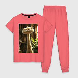 Женская пижама Кот с длинной шеей