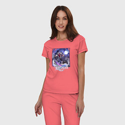 Пижама хлопковая женская Сампо, цвет: коралловый — фото 2