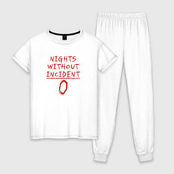 Пижама хлопковая женская Ночи без происшествий 0, цвет: белый