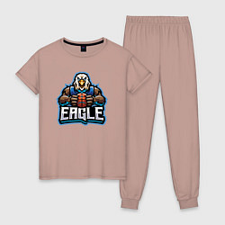 Пижама хлопковая женская Eagle basketball, цвет: пыльно-розовый