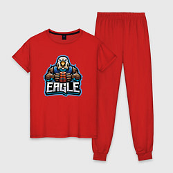 Пижама хлопковая женская Eagle basketball, цвет: красный