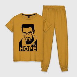 Пижама хлопковая женская Gordon Freeman - надежда, цвет: горчичный