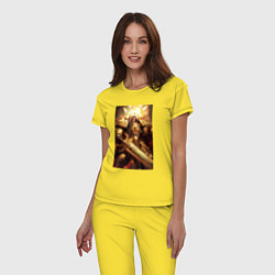 Пижама хлопковая женская Император человечества - Вархаммер 40000, цвет: желтый — фото 2