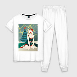 Женская пижама Девушка в новогоднем костюме