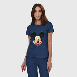 Пижама хлопковая женская Mickey mouse head, цвет: тёмно-синий — фото 2