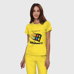 Пижама хлопковая женская Предназначен для windows 98, цвет: желтый — фото 2