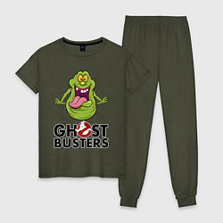 Пижама хлопковая женская Ghostbusters - slimmer, цвет: меланж-хаки