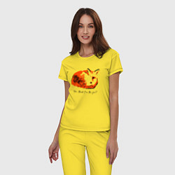 Пижама хлопковая женская Это лиса, цвет: желтый — фото 2