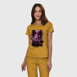 Пижама хлопковая женская Кисси Мисси из Poppy Playtime, цвет: горчичный — фото 2
