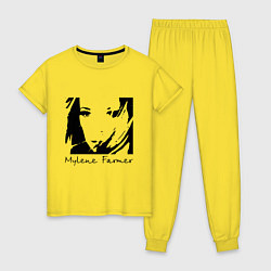Пижама хлопковая женская Милен Фармер, цвет: желтый