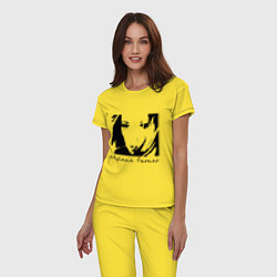 Пижама хлопковая женская Милен Фармер, цвет: желтый — фото 2