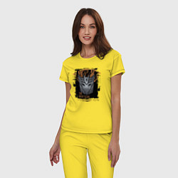 Пижама хлопковая женская Трансформеры знак десептиконов, цвет: желтый — фото 2