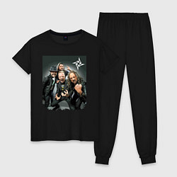 Пижама хлопковая женская Metallica cool dudes - thrash metal, цвет: черный