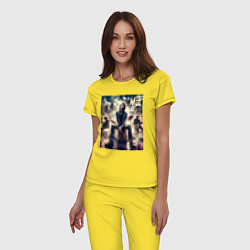 Пижама хлопковая женская Rolling Stones - Mick Jagger, цвет: желтый — фото 2
