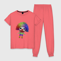 Женская пижама Cartoon clown colorful hair