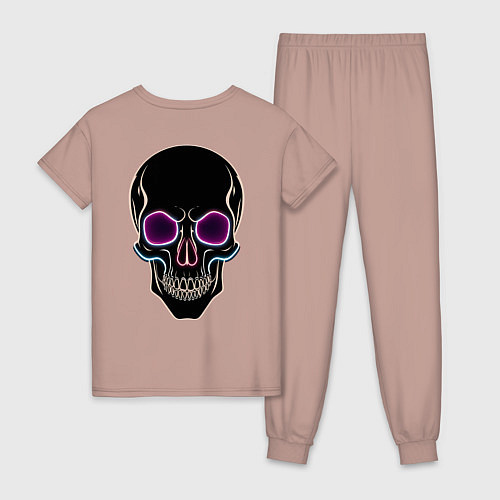 Женская пижама Skull black / Пыльно-розовый – фото 2