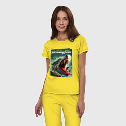 Пижама хлопковая женская Rolling Stones - wolfs mouth, цвет: желтый — фото 2