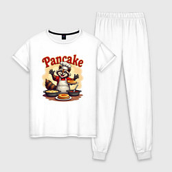 Женская пижама Енот готовит панкейки