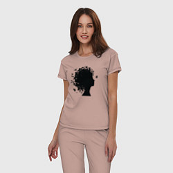 Пижама хлопковая женская Весенняя красавица, цвет: пыльно-розовый — фото 2