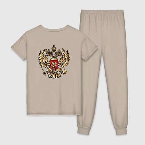 Женская пижама Герб россии: кто посеет зло в сердце своем тот лох / Миндальный – фото 2