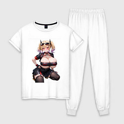 Пижама хлопковая женская Burnice White Zenless Zone Zero, цвет: белый